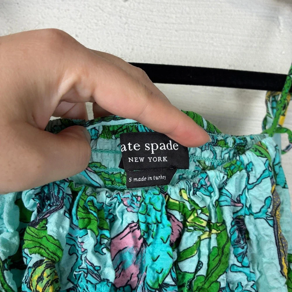 Kate Spade Womens Under the Sea Fish Print Maxi Dress Size S Resortwear Beach